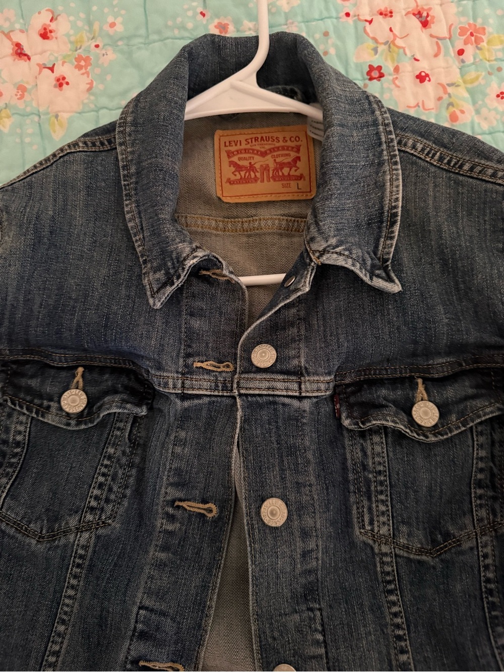 Levi's Distressed Dark Blue Denim Jacket